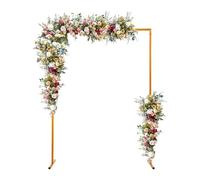 Arco di nozze dorato per cerimonia, 2 m x 1,5 m, in metallo, per giardino, arco floreale, cornice, sfondo per anniversario, compleanno, festa, addio al nubilato, decorazione (2 m x 1,5 m)