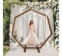 Arco di nozze esagonale in legno rustico supporto per matrimonio cerimonia par e compleanno casa colonica decorazione e foto puntello per cets memorabili