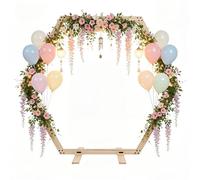 Arco di nozze Esagonale Supporto Arco Decorazione in Legno 2,15x1,85 m