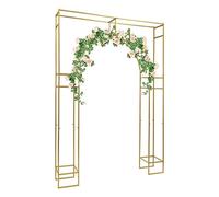 Arco di nozze in metallo, 1,8 m, supporto per palloncini, set di supporto per matrimoni, feste in giardino, compleanno, decorazione fotografica, decorazione per feste, quadrato esterno e arco interno