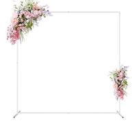 Arco di nozze Sfondo Stand 1,8 x 1,8 m Archi di nozze quadrati per cerimonia di nozze Supporto per arco in metallo bianco per matrimonio addio al nubilato festa di compleanno giardino floreale