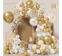Arco Di Palloncini Di Compleanno In Platino - 111 palloncini dorati, palloncini bianchi, coriandoli e farfalle dorate per baby shower, decorazioni per matrimoni, ghirlande per compleanni