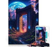 Arco di pietra mistico con luna, puzzle da 1000 pezzi per adulti e ragazzi, gioco di logica, divertimento rilassante, bordi netti, regalo memorabile (50x75cm)