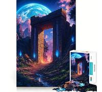 Arco di pietra mistico con luna Puzzle per adulti da 1000 pezzi Gioco per esercizi mentali Relax Design da assemblare (38x52cm)