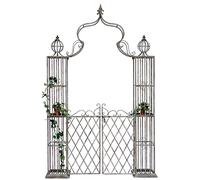 Arco di Rose con Porta Pforte 110241 in Metallo Ferro-battuto 274x172cm Cancello da Giardino