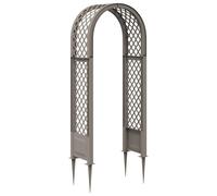 vidaXL Arco di rose con punte grigie, 97 x 43 x 218 cm, in polipropilene