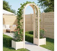 vidaXL Arco di rose con piantatore, bianco, 168,5 x 43 x 207 cm, in polipropilene, resistente alle intemperie, per giardino e terrazza, supporto moderno per piante rampicanti