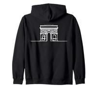 Arco di Trionfo Line Art Parigi Felpa con Cappuccio