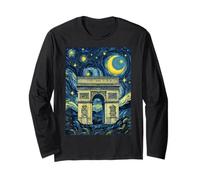 Arco di Trionfo Parigi Francia Starry Night Art Presente Maglia a Manica