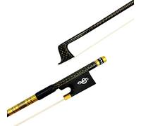 Arco di violino 1pcs Golk Silk Incept Brid Fibra Di Carbonio 4/4 Violino, White Hosehair Black Equenzale (Color : Style 1)