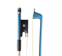 arco di violino 4/4 Full Size Arco Per Violino In Fibra Di Carbonio Blu E Bianco Crine Di Cavallo Albero Tondo Ebano Occhio Di Rana Cerchio Occhio Intarsio Leggero