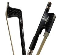 Arco di violino 5% Nuovo Fiocco Violino In Fibra Di Carbonio 4/4 Con Fiore Di Intaglio Della Rana Ebano A Corda D'argento