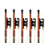 arco di violino 5pc 4/4 Violino Arco In Palissandro Brasiliano Barra Rotonda Puro Crine Di Cavallo Corno Rana Vite Cerchio Occhio Intarsio Risposta Rapida
