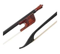arco di violino Arco Per Violino 4/4 In Stile Barocco In Fibra Di Carbonio Con Asta Tonda In Venatura Del Legno, Crine Di Cavallo Bianco, Buon Equilibrio