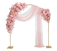 Arco d'uva per matrimonio, 2,4 x 2,8 m, con 2 sacchetti per l'acqua dorati, in metallo, per matrimoni, compleanni, feste, baby shower, macchine fotografiche