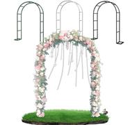 Arco for matrimoni in metallo, pergolato for piante rampicanti, lunghezza e altezza regolabili, for decorazioni da giardino, pergolato da esterno for matrimoni ed eventi(Green,L2.4MxH2.2MxW0.25M)
