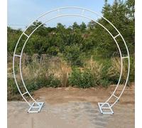 Arco for matrimonio in metallo resistente, cancello a forma di luna, cerchio dorato/nero/bianco, pergolato da giardino, decorazione for feste nuziali, decorazioni for giardini(White,HxW/2.4x2.8m/7.8x9