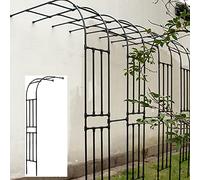 Arco for rose a mezzaluna, pergolato da giardino resistente alle intemperie for piante rampicanti, ideale for uso interno/esterno, prato e decorazione for matrimoni(Black,180X240X40cm)