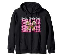 Arco Giapponese Zen Coquette con Scritta Just a Girl Who Loves Bonsai Felpa con Cappuccio