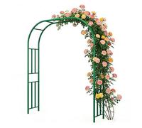 Arco giardino di 19,0mm di diametro Heavy Duty Arco da Giardino pergole per esterno Sostegno in Ferro per Rose Archetto Nuziale per Orto Vite Decorazione Eventi(Dark Green,W200cm*H240cm)