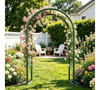 Arco Giardino in Ferro per Rampicanti - Traliccio Pergolato per Rose, Matrimonio, Decorazione Esterna Interna - Supporto in Metallo per Fiori Piante Orto - Sostegno Pergolati(Green,W0.8 x H2.0m)
