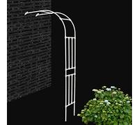Arco Giardino Semiarco per Rampicanti, Supporto in Metallo per Rose, Pergolato Laterale da Esterno, Disponibile 60-240cm, Altezza 240cm Nero(Bianca,W60XH240cm)