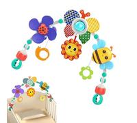 Arco giocattolo per lettino - Set da gioco pieghevole Honeybee, sensoriale | massaggiagengive seggiolino neonato, sonaglio, rumore scoppiettante, attività, intrattenimento per bambini, sviluppo