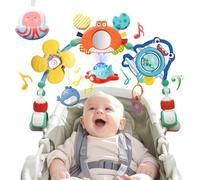 Arco Gioco Passeggino Neonato, Giocattoli Musicali per Passeggini 0 3 6 12 Mesi, Giochi Sensoriali a Sonaglio Appeso, Montessori Regalo Neonato