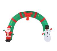 Arco gonfiabile da 3,1 m con luci a LED for interni ed esterni, Babbo Natale e pupazzo di neve(Us)