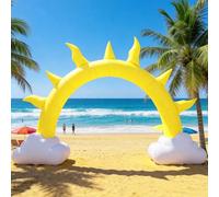 Arco gonfiabile estivo da 3,5 m, con luce a LED, arco gonfiabile con luce a LED, per compleanno, baby shower, spiaggia tropicale, piscina, feste, cortile, prato, sfondo, decorazione