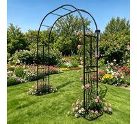 Arco metallico resistente per rose, Rosaio in metallo, supporto rampicanti acciaio verniciato a polvere, Rampicanti Rose, Adatto interno ed esterno, rete rampicante[Nero 260×230×40cm]
