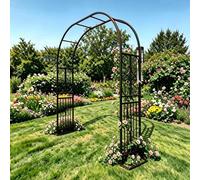 Arco metallico resistente per rose, Rosaio in metallo, supporto rampicanti acciaio verniciato a polvere, Rampicanti Rose, Adatto interno ed esterno, rete rampicante[Marrone ramato 260×230×40cm]