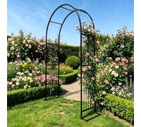 Arco metallico resistente per rose, Rosaio in metallo, supporto rampicanti acciaio verniciato a polvere, Rampicanti Rose, Adatto interno ed esterno, rete rampicante[Nero 140×230×40cm]