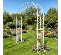 Arco metallico resistente per rose, Rosaio in metallo, supporto rampicanti acciaio verniciato a polvere, Rampicanti Rose, Adatto interno ed esterno, rete rampicante[Bianco 260×230×40cm]
