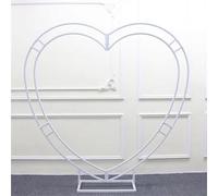 Arco Nuziale a Forma di Cuore 2x2 mt in Metallo, Supporto per Balloon e Fondale per Matrimonio, Compleanno, Cerimonie, Anniversario, Baby Shower, Elegante Bianco per Giardino e Interni