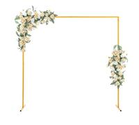 Arco nuziale, cornice in metallo dorato per arco di matrimonio, supporto per arco di nozze, supporto per feste di matrimonio, decorazione per matrimoni, feste, eventi, addio al nubilato, 2 m x 2 m