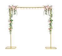 Arco nuziale dorato | Wedding Arch Door Background | Sfondo in metallo | Set di supporto rettangolare in metallo | Portata massima: 5 kg | Dimensioni del prodotto (lunghezza x altezza): 200 x 209,98