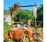 Arco nuziale in legno per esposizione floreale all'aperto, sfondo rustico per cerimonie, 1,2 x 1,2 m, decorazione da giardino per foto e fiori
