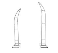 Arco nuziale in metallo a forma di luna con supporto for giardino interno/esterno, perfetto for cerimonia nuziale, decorazione for feste di compleanno, 3 colori disponibili(White,2.1+2.4M)
