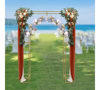 Arco nuziale in metallo, cornice per palloncini floreale, design ad arco per porte, 2,5 m, regali, decorazioni per feste, decorazioni per la stanza della sposa DescrizioneIl tavolo da sposa in acciaio