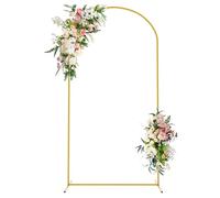 Arco nuziale in metallo dorato, 1,2 m/1,8 m/1,8 m/1,8 m/2,2 m, supporto per palloncini per feste di compleanno, addio al nubilato, baby shower e cerimonie (2,2 m)