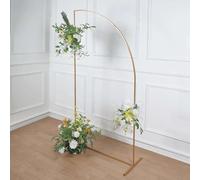 Arco nuziale in metallo dorato da 1,5 m, supporto per sfondo Chiara, cornice floreale a mezza luna, elegante espositore per eventi, feste e cerimonie