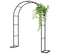 Arco nuziale in metallo nero 2,4 m pergolato da esterno con base antiruggine pergola per piante rampicanti decorazione da sposa per interni ed esterni, profondità 40 cm, perfetto per eventi in