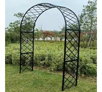 Arco nuziale in metallo nero per giardino, traliccio in ferro per esterni, per piante rampicanti e viti, 150 x 40 x 230 cm, pergola decorativa per eventi all'aperto e matrimoni