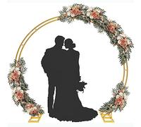 Arco nuziale in metallo resistente antiruggine Elegante arco da giardino circolare con cancello a forma di luna, oro/nero/bianco, per decorazioni per feste nuziali e giardini Decorazioni straord