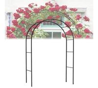 Arco nuziale in metallo resistente, grande traliccio da giardino in ferro, per fiori, rose, decorazione per feste nuziali, decorazione da giardino all'aperto, in nero, bianco, verde