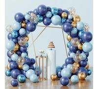 Arco Palloncini Blu, 106 Pezzi Palloncini Celeste e Oro Compleanno, Palloncino Blu Metallizzati per Baby Shower, Gender Reveal Party Decorazioni Battesimo Bimbo Matrimonio Compleanni di Ragazzi