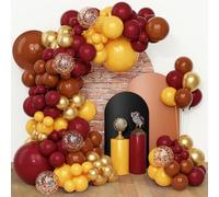 Arco Palloncini Bordeaux e Oro - QIFU 108 Rossi Bordeaux Oro Giallo Palloncini Compleanno Elio Lattice Palloncino Per Baby Shower Decorazioni Happy Birthday Gender Reveal Nascita Bimbo Uomo Laurea