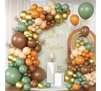 Arco Palloncini Verde e Marrone, 147pcs Kit Ghirlanda Palloncini Verde e Marrone, Arco Di Palloncini per Decorazione Festa di Compleanno, Matrimonio, Anniversario, Baby Shower, Rivelazione di Genere