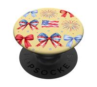 Arco patriottico civetta 4 luglio divertente bandiera americana arco PopSockets PopGrip Adesivo